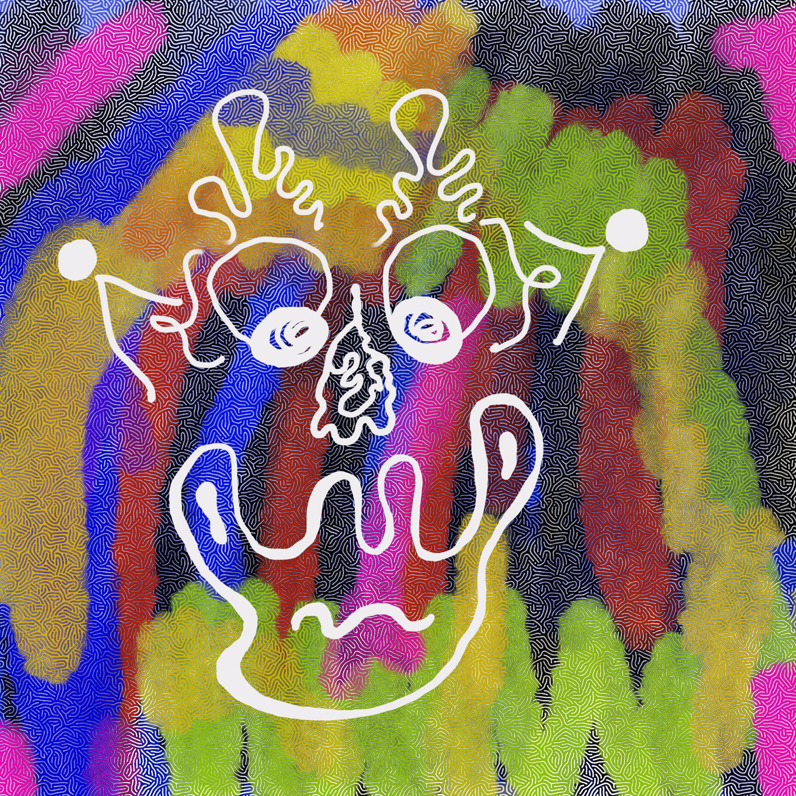 Abstract botanical acrylic painting by Carolina Cravens