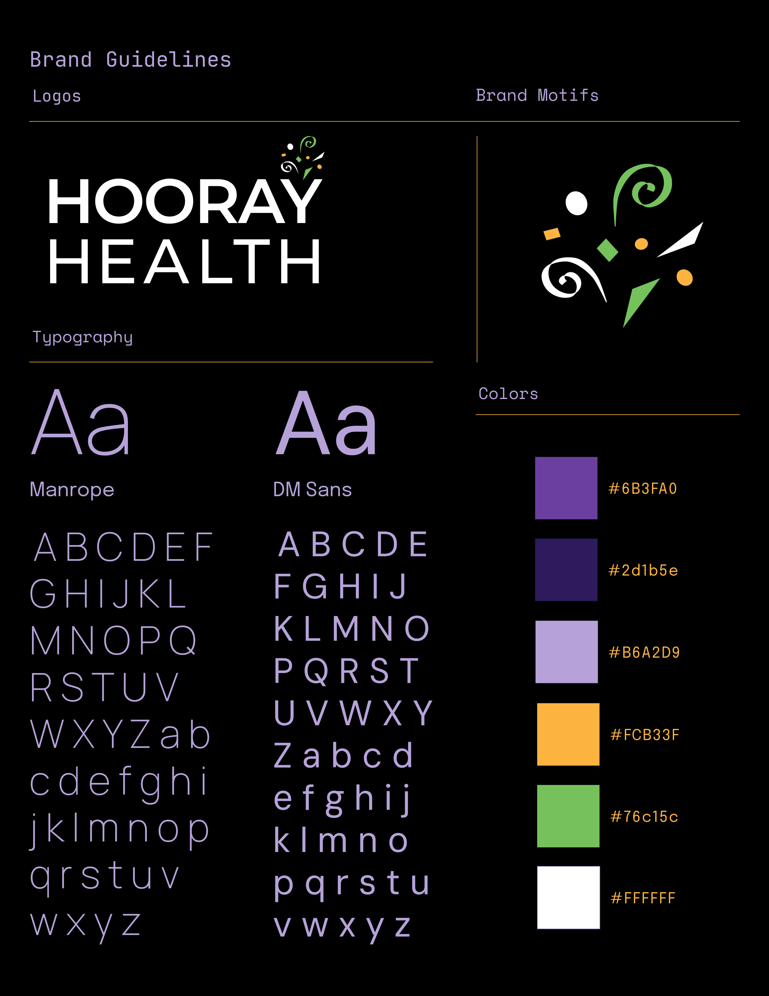 Hooray Health Brand Guidelines - Colors and Typography