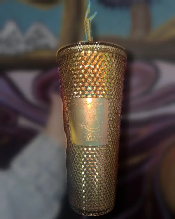 Vaso Starbucks original Disney 50 aniversario, studded dorado