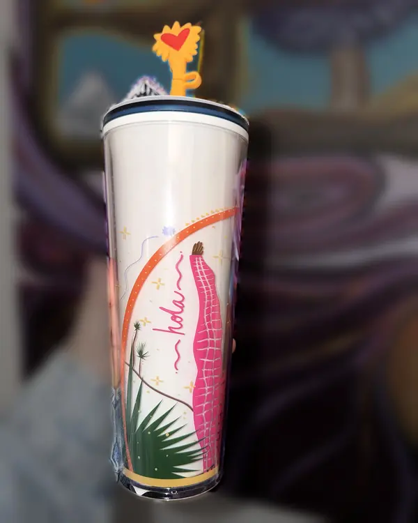 Vaso Starbucks original Hola, adorno de sol con corazón