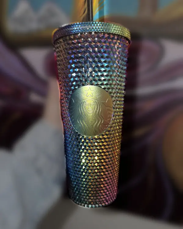 Vaso Starbucks original Tornasol, studded iridiscente