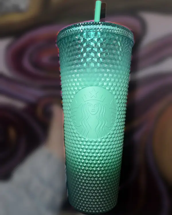 Vaso Starbucks original Turquesa mate, studded degradado